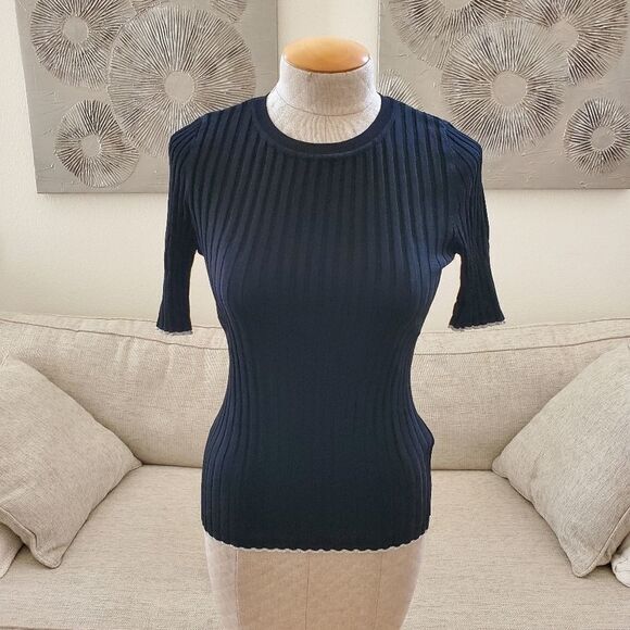 NEW! INC Rib Knit Sparkle Trim Sweater size Small - Picture 2 of 12